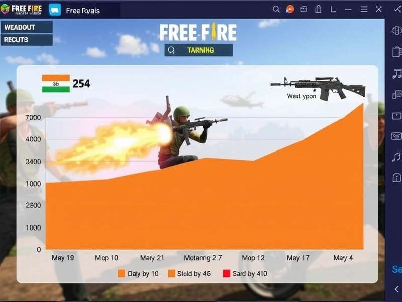 Free Fire Warfare King gameplay screenshot showing battle royale action